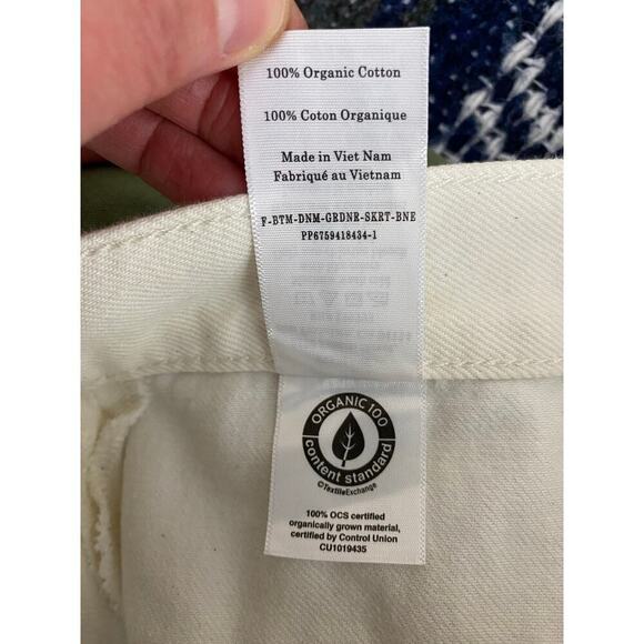 Everlane Women's 25 THE GARDENER Cream Denim Straight Maxi Skirt - Picture 7 of 7